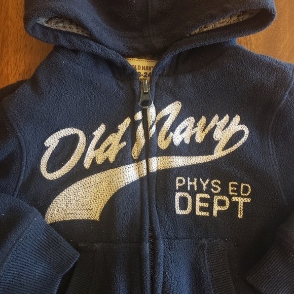 🔥4/15🔥 Old Navy Fleece Jacket Toddler 18-24 Month Hooded Zipper Jacket - Picture 2 of 5